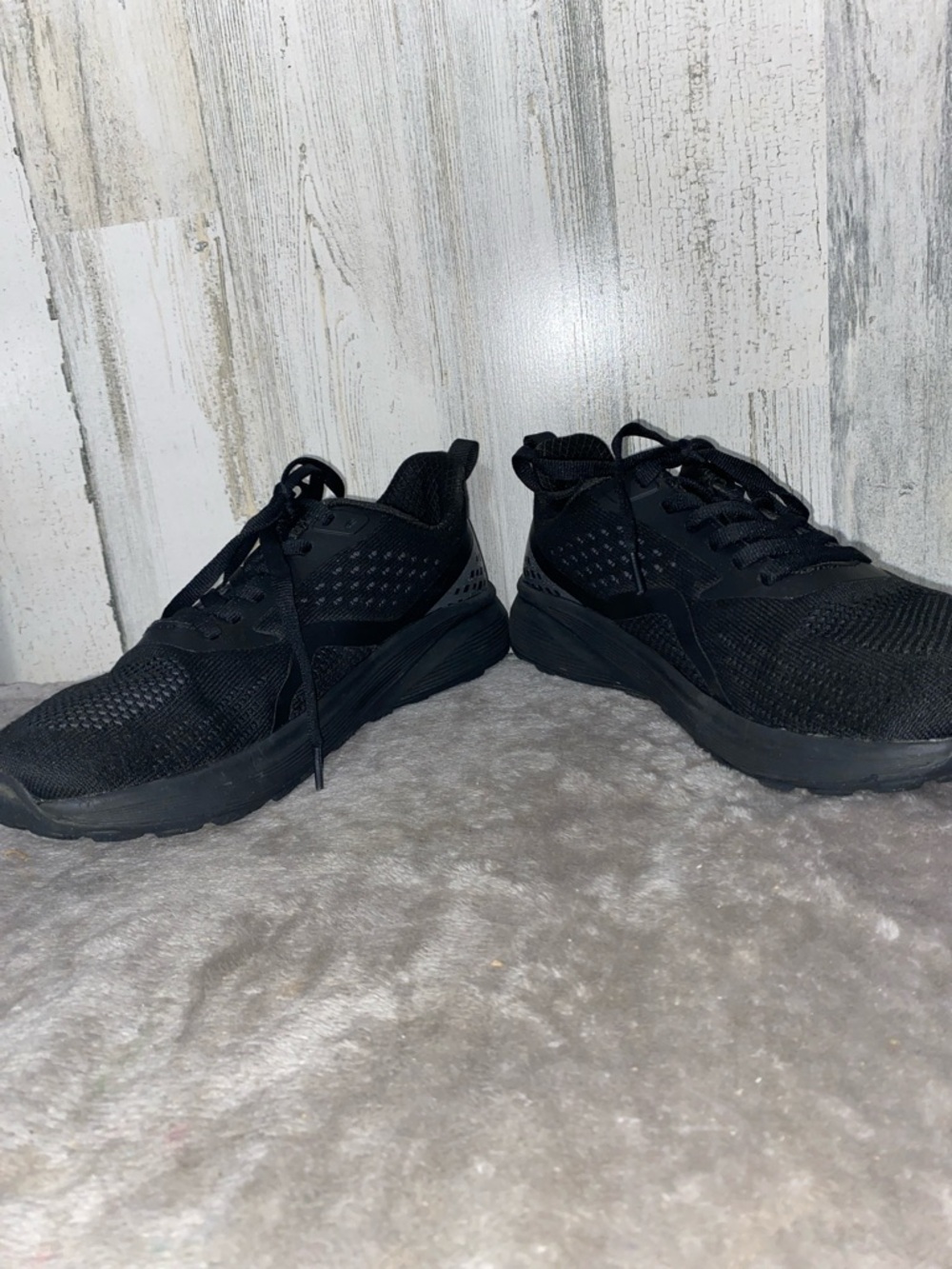 0409 Bronax Men's Black Extra Wide Running Shoes - Picture 4 of 6